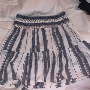 white and blue striped skirt
